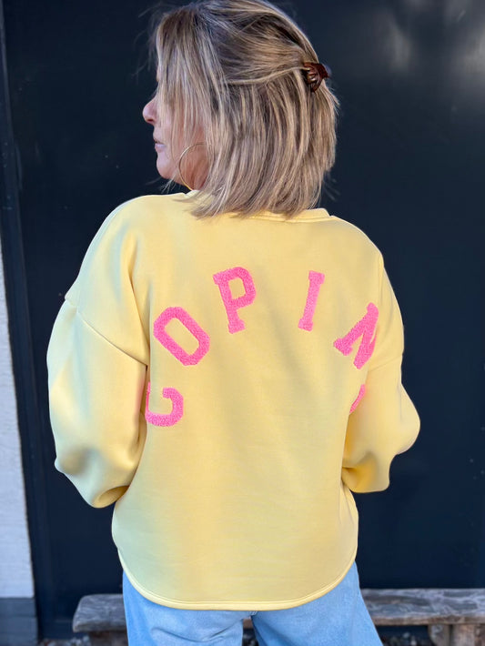 Sweater COPINE geel roze