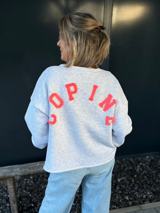 Sweater COPINE  grijs koraal