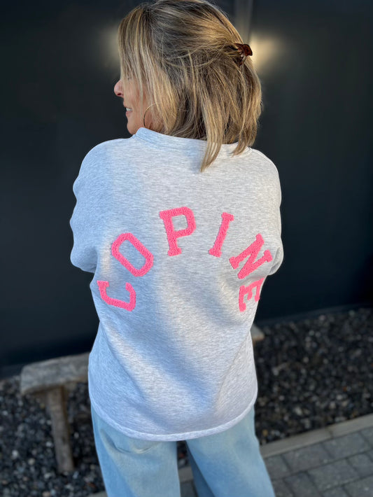 Sweater copine grijs roze