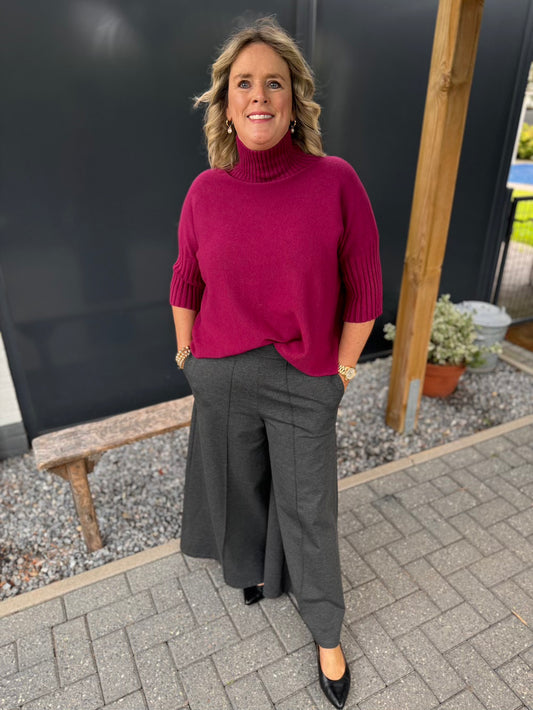 Broek wijde pijp antraciet