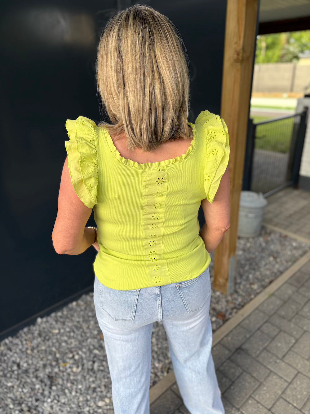 Jeans straight wide leg stretch