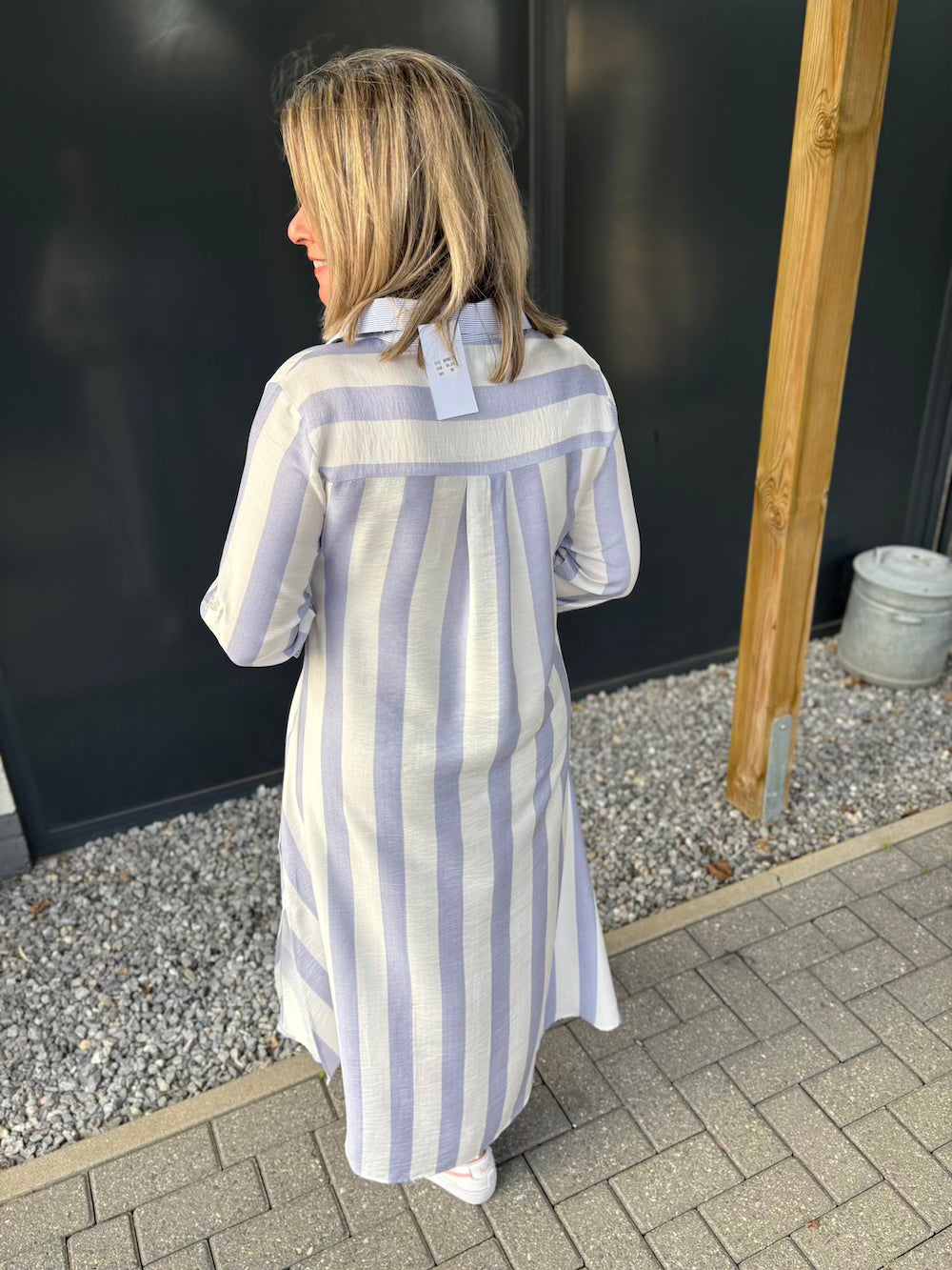 Jurk gestreept blauw wit