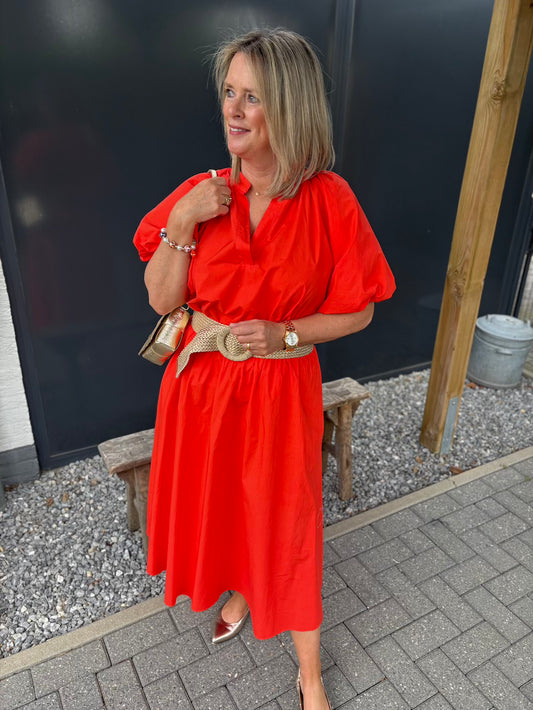 set rok en blouse koraal