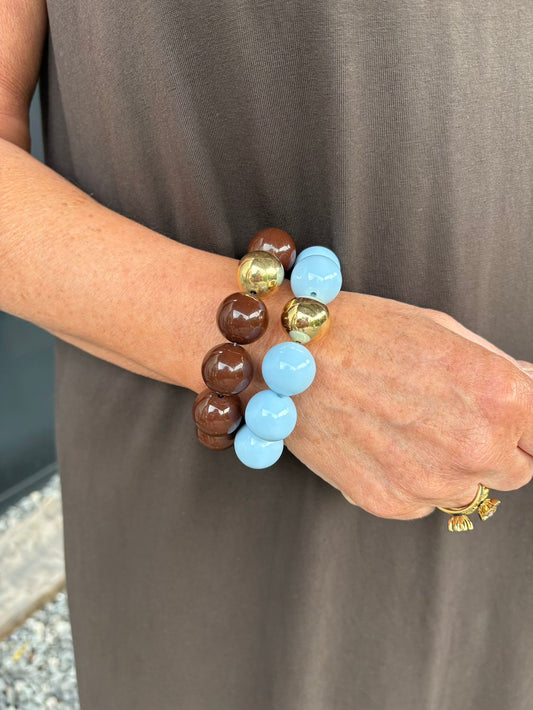 Kralen armband bruin