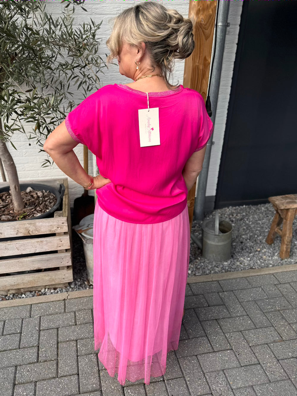 Rok tule roze