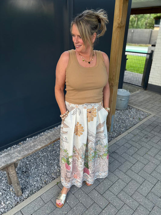 rok met print beige