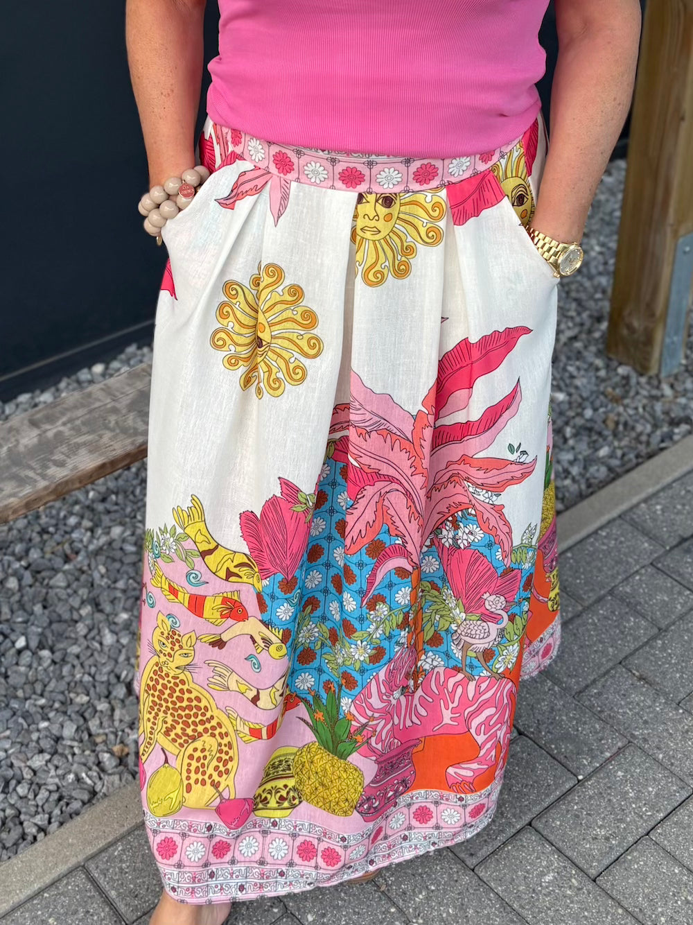 Rok met print roze