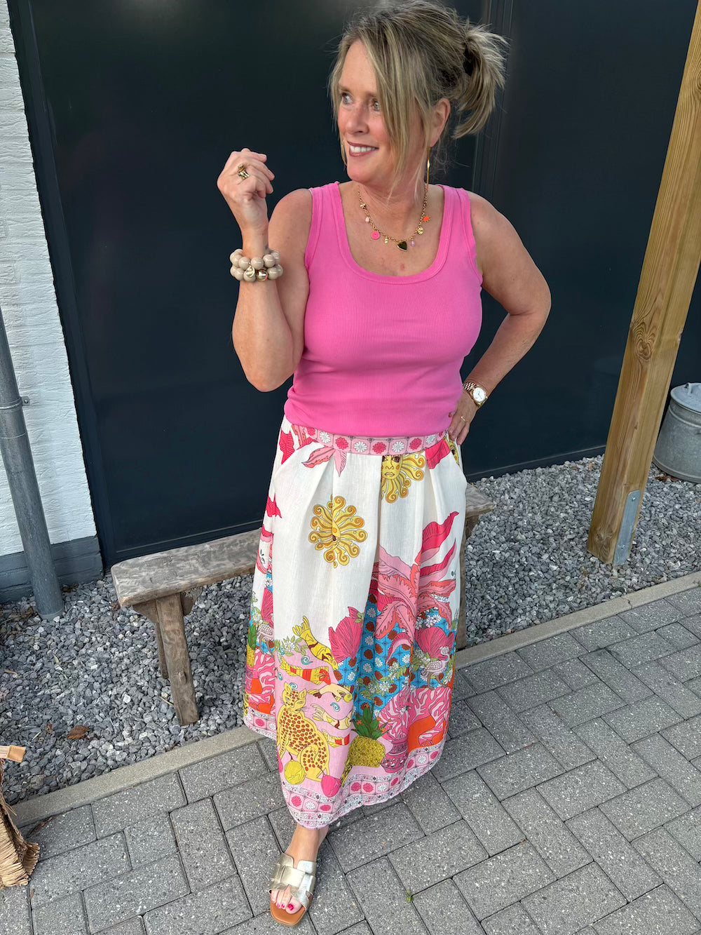 Rok met print roze