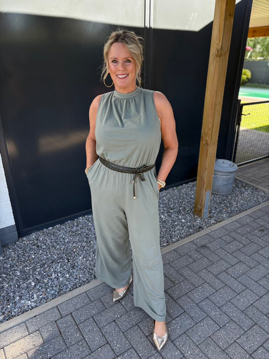 Jumpsuit khaki groen
