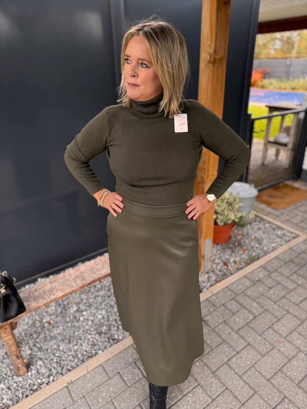 Rok vegan leather khaki