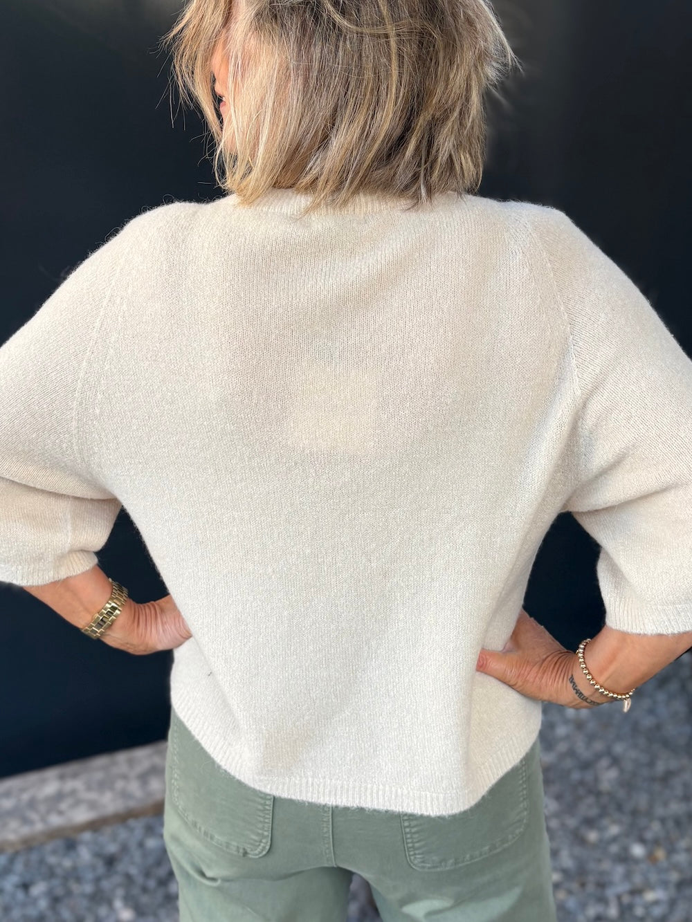 Truitje alpaca 3/4 mouw beige