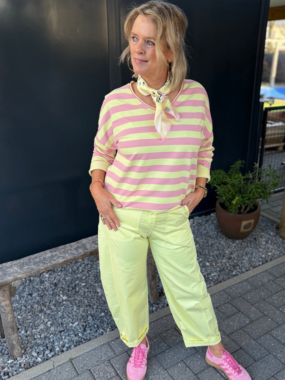 Ballon broek katoen pastel geel
