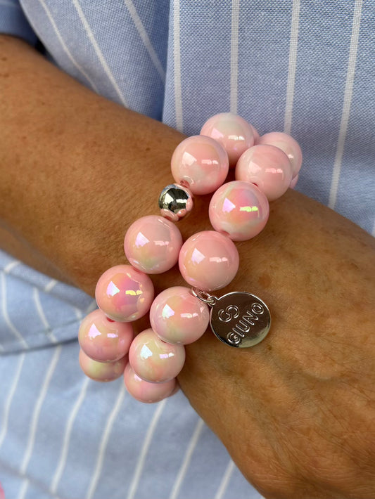 Kralen armband roze paarlemoer