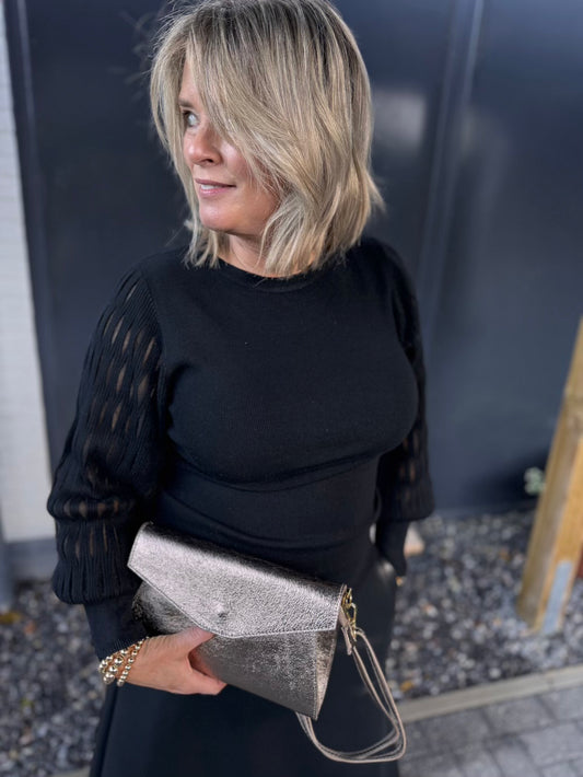 tasje brons echt leer