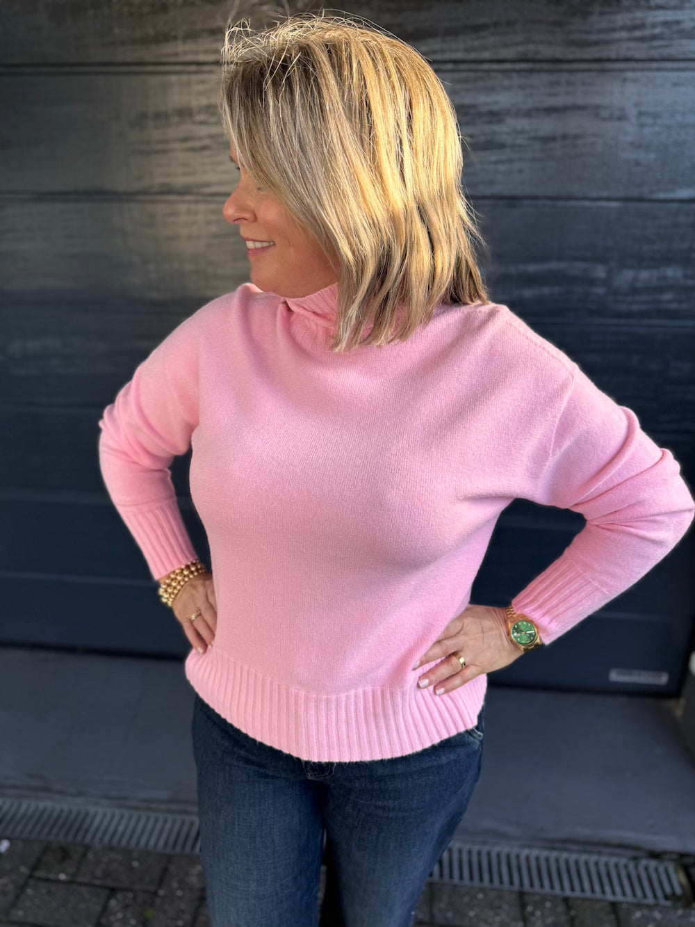 trui turtleneck roze
