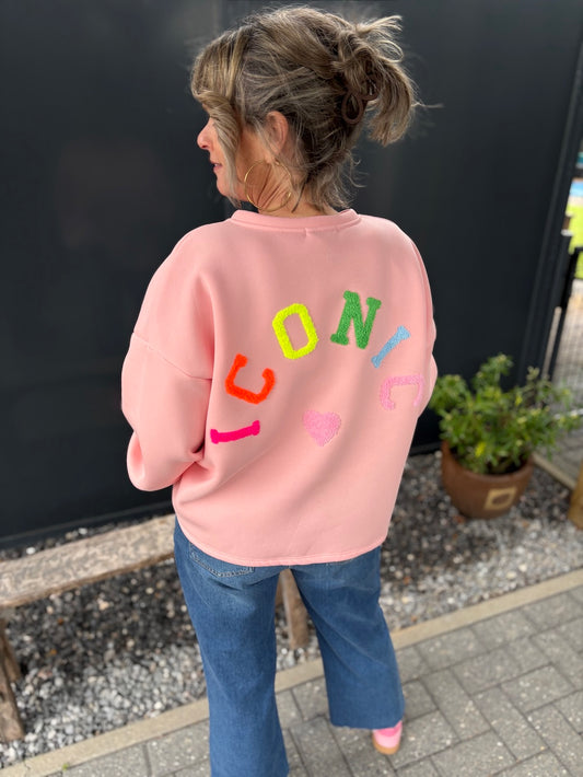 Sweater iconic roze