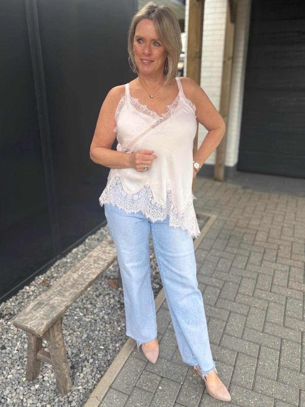 Top a symmetrisch kant roze