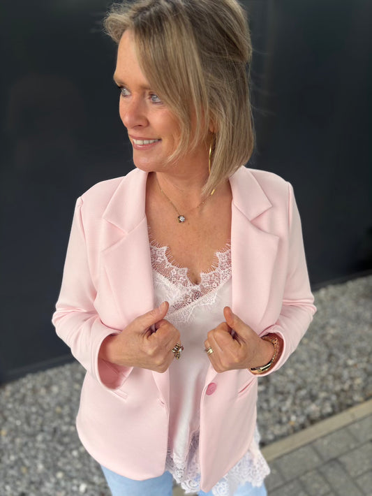blazer pastel roze