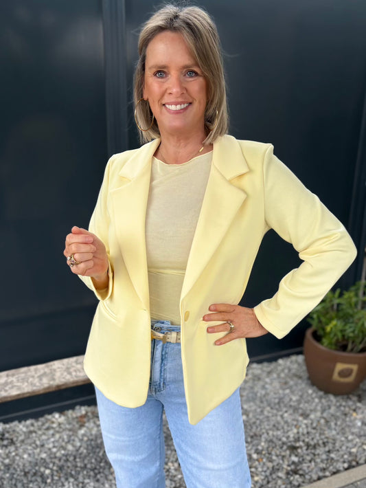 blazer pastel geel