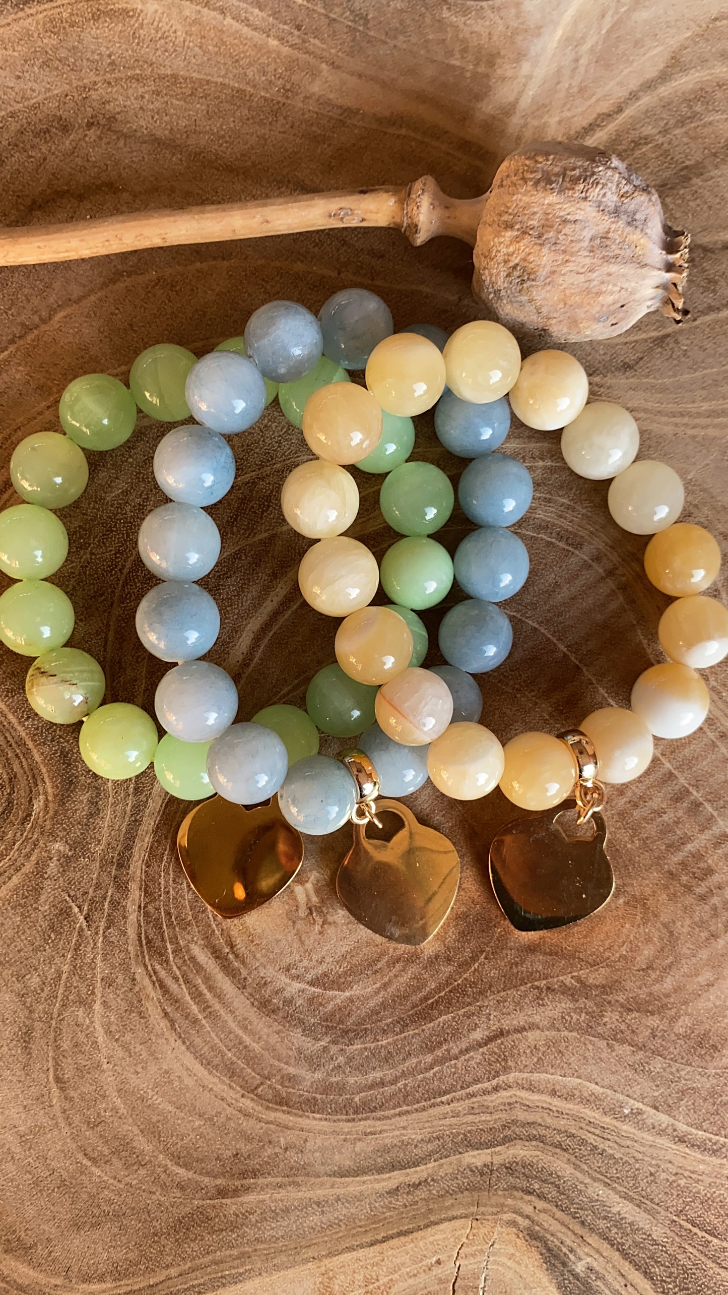 Armband glazen kraal met bedel groen